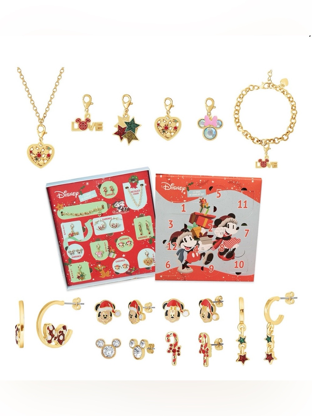 Disney Mickey and Minnie Advent Calendar Jewelry Set